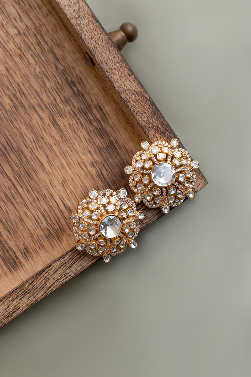 Mandala Polki Stud Earrings