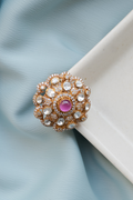 Shaila Pink Polki Cocktail Ring