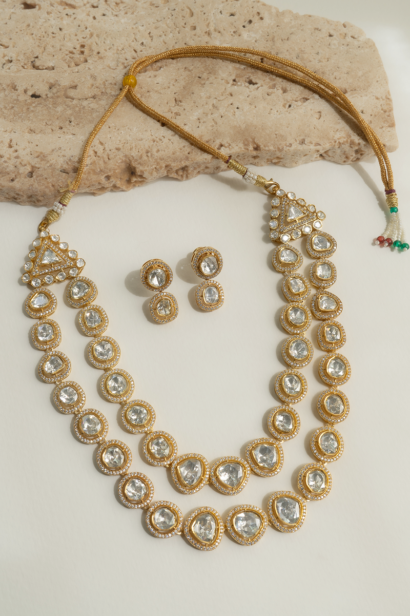 Dhruthi Polki Double String Necklace