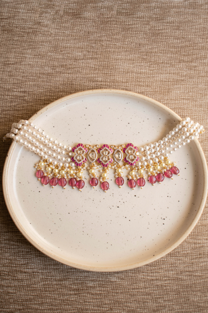 Anushka Ruby Choker with Earrings