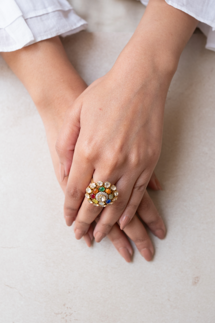 Aura Navrattan Ring - 925 silver ring by SOLV, view 3