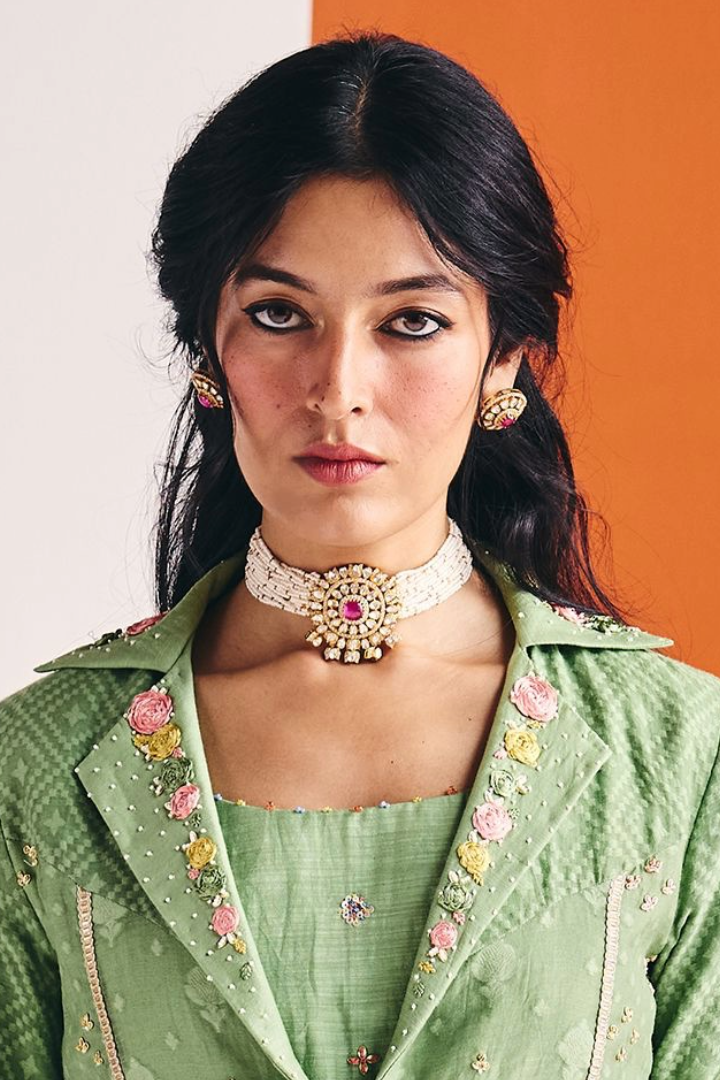 Blush Bouquet Choker with Earrings