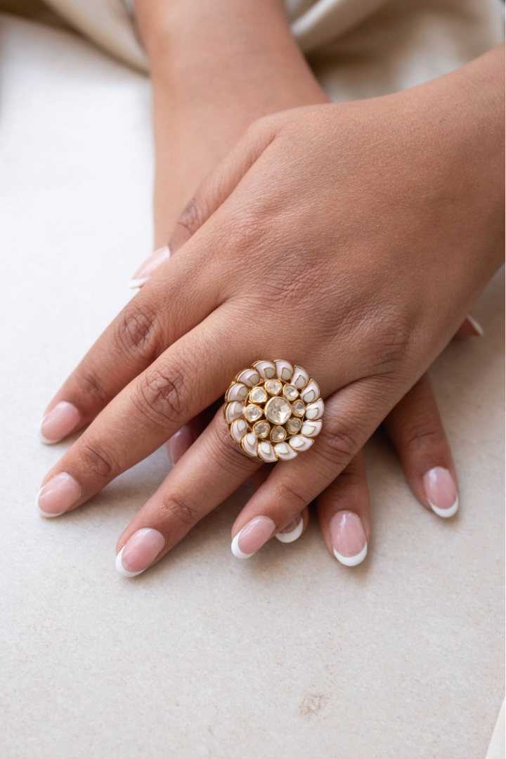 Blush and Ivory Bloom Ring