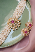 Blush Bouquet Choker with Earrings