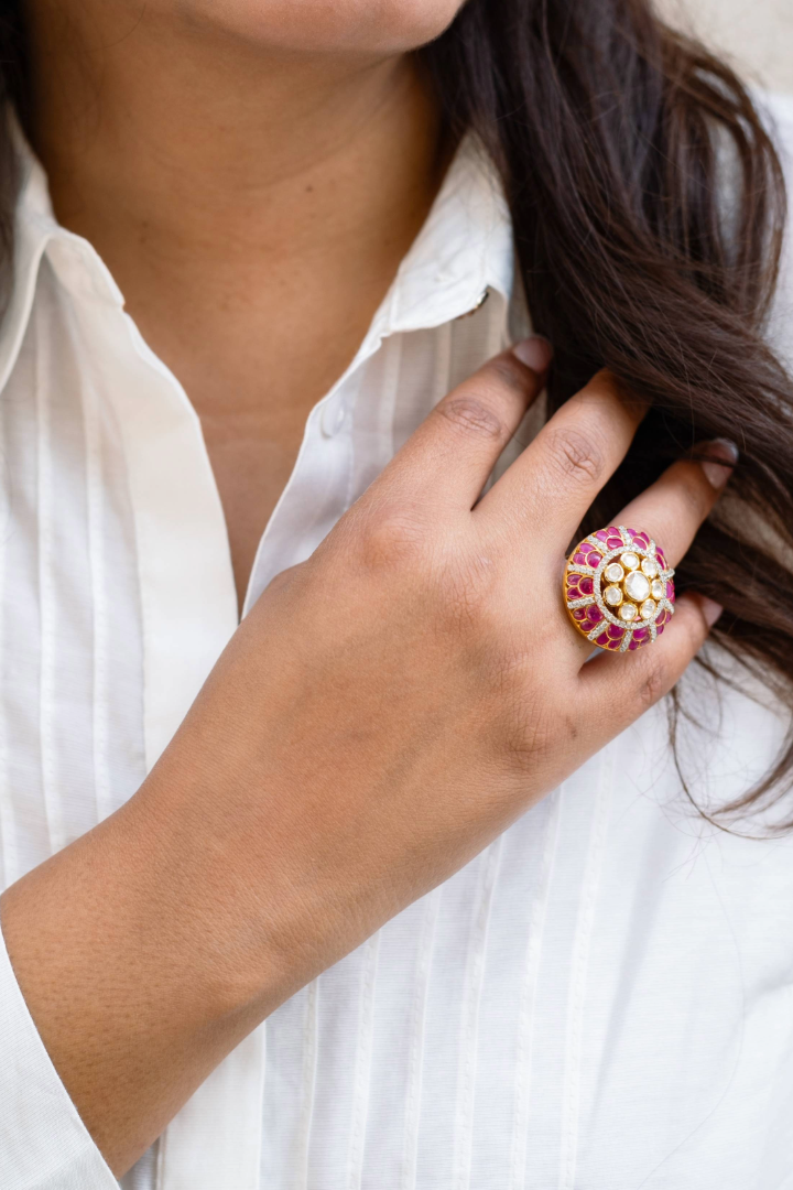 Crimson Bloom Ring