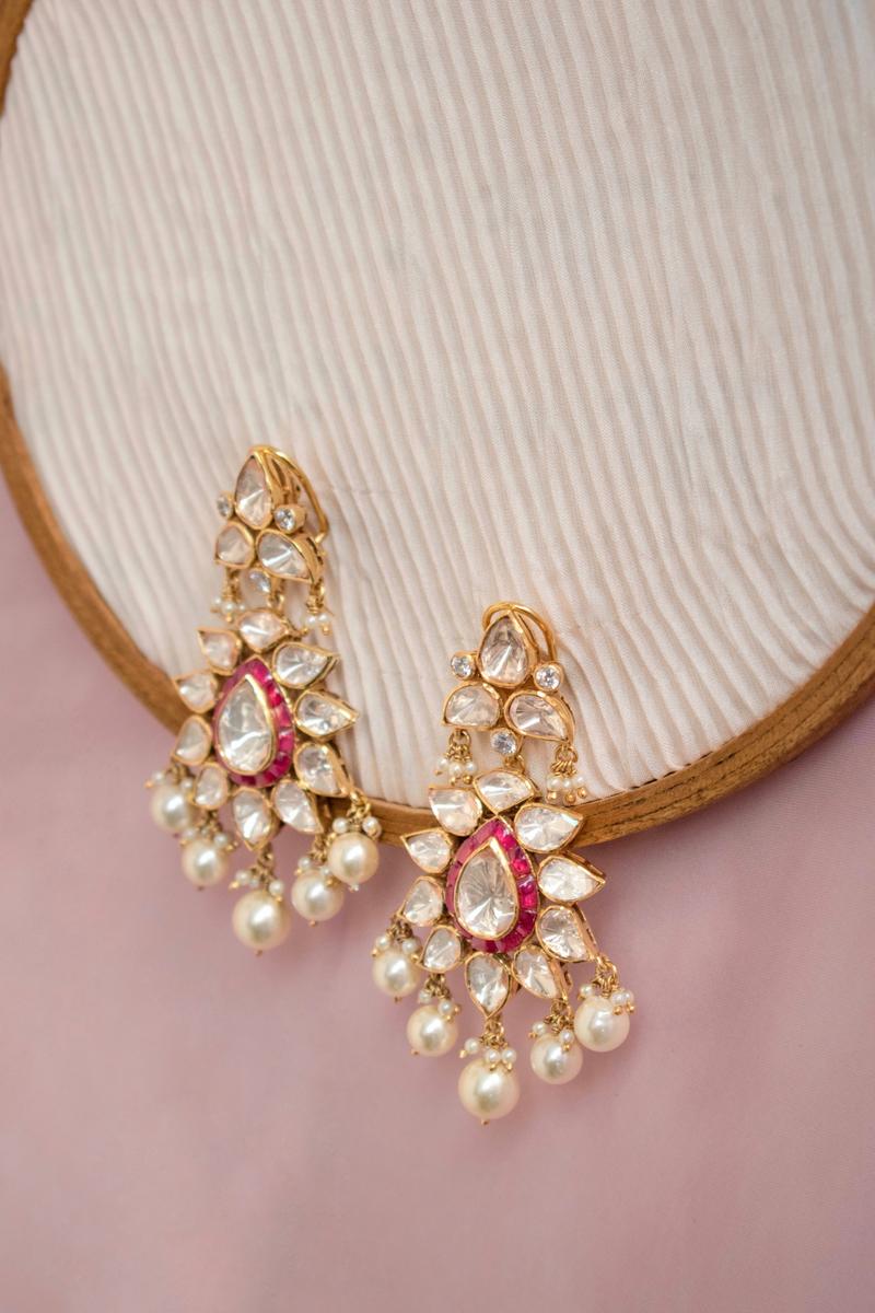 Crimson Cluster Earrings
