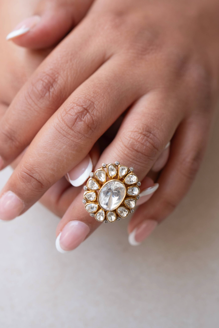Farida Polki Ring - 925 silver ring by SOLV, view 2