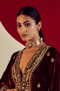 Noor Ruby and Polki Choker with Earrings