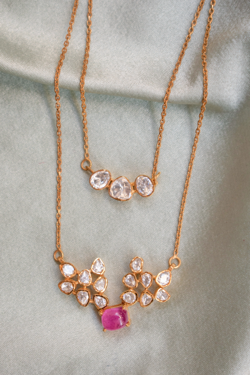 Pink Cascade Neck Chain