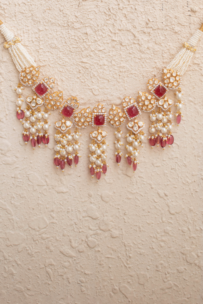 Ratnavali Ruby Necklace with Earrings