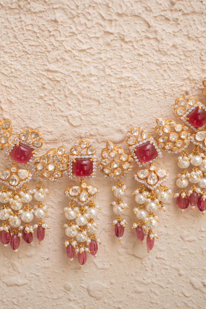 Ratnavali Ruby Necklace with Earrings