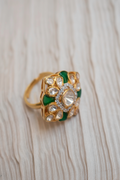 Verdant Vibe Emerald and Polki Ring