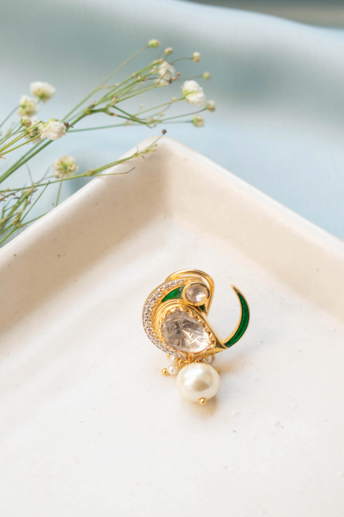 Zarin Emerald Studs - 925 silver earring by SOLV, view 2