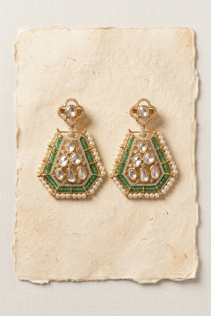 Jade Pearl Pavilion Earrings - 925 silver earring by SOLV, view 2