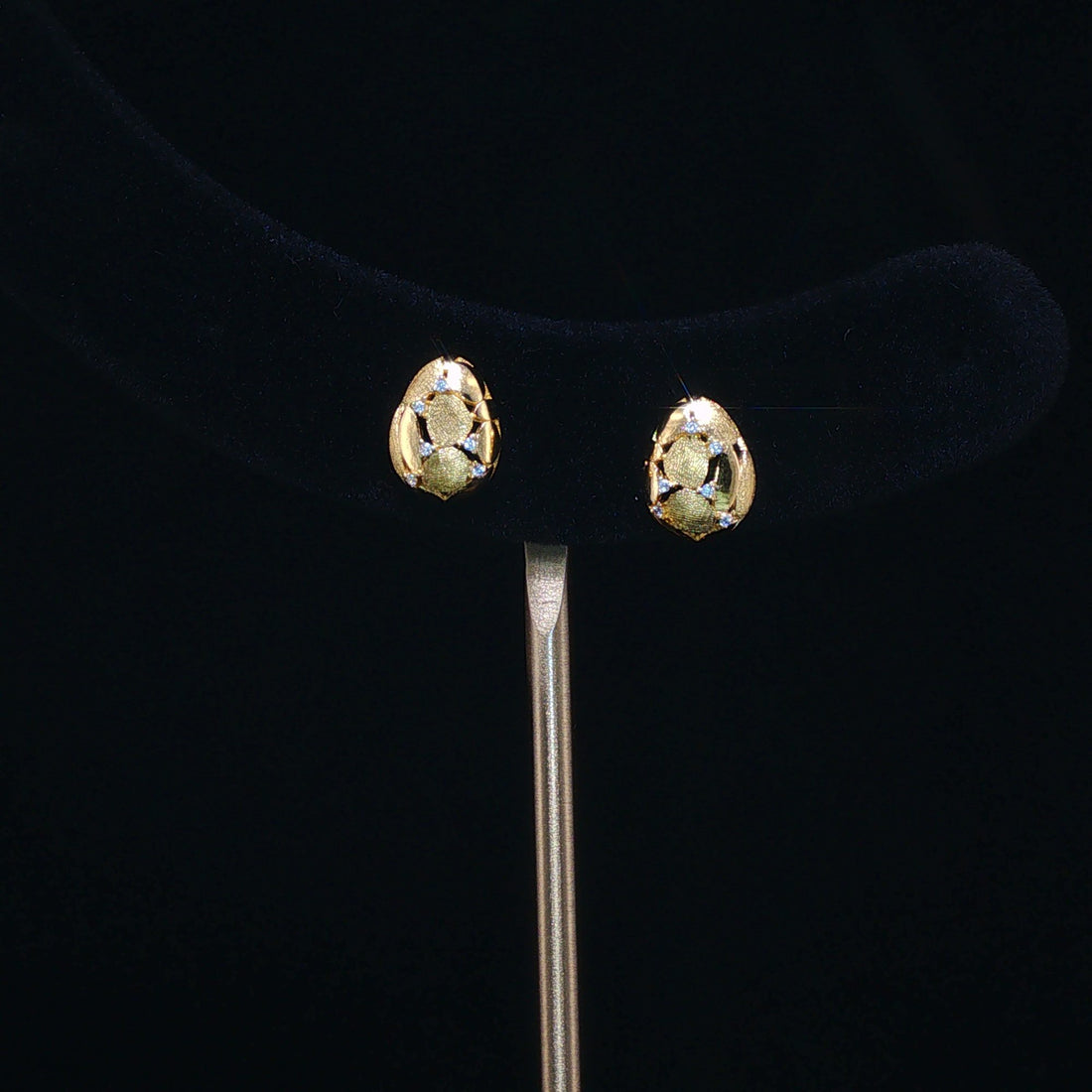 Gold Nugget Studs - Textured Gold Teardrop Studs by SOLV