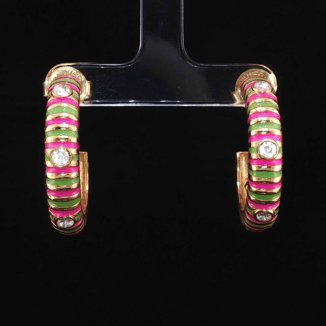 Riot Hoops - Lime & Pink Enamel Statement Hoops by SOLV