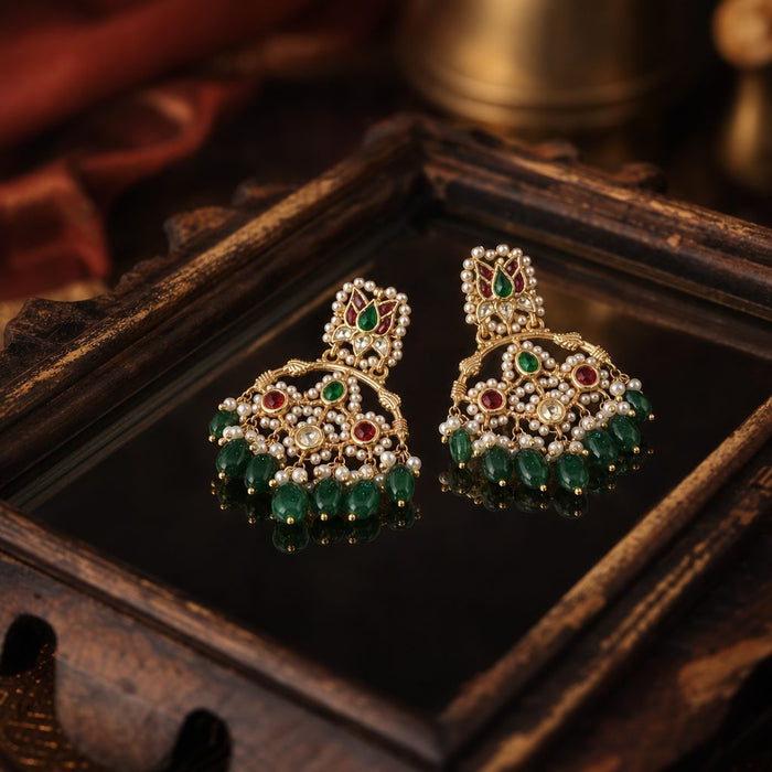 Irava Chandbalis - 925 silver, 18kt antique gold-plated earrings by SOLV