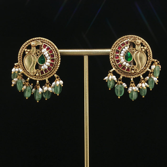 Ishani Earrings - 925 silver, 18kt antique gold-plated earrings by SOLV