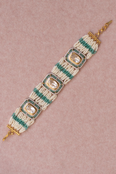 Tanishka Emerald and Polki Fusion Bracelet