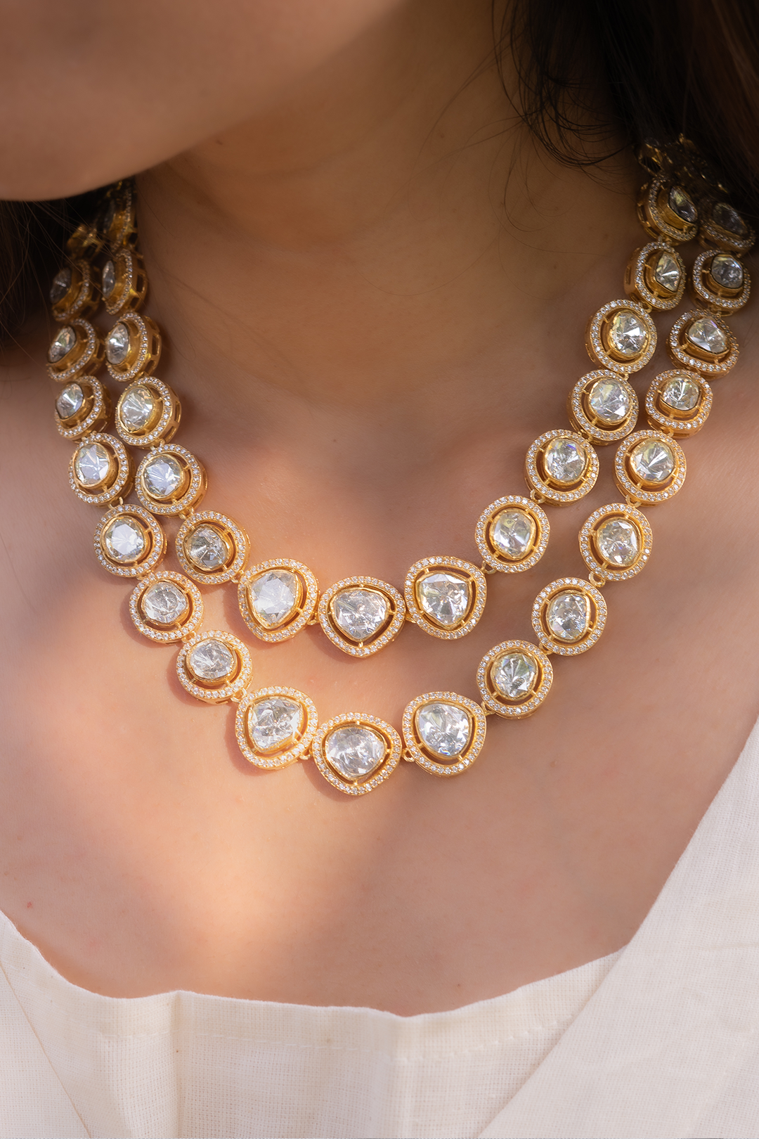 Dhruthi Polki Double String Necklace