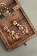 Jharoka Pink Polki Earrings
