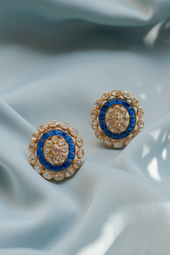Jayanti Sapphire Blue Polki Studs