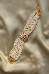Asmi Polki & Pearl Cascade Bracelet