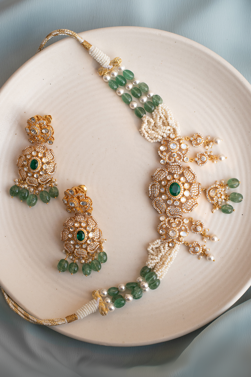 Verdant Blossom Polki Necklace