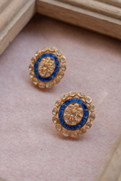 Jayanti Sapphire Blue Polki Studs