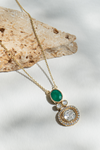Zaira Neck Chain with Emerald and Solitaire Polki