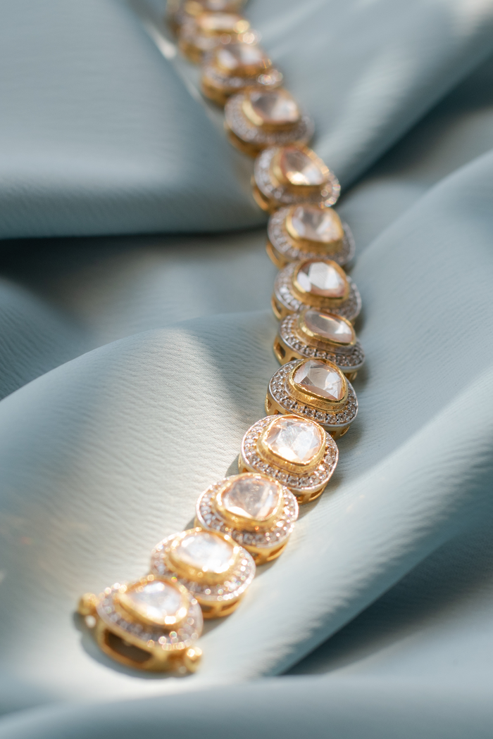 Raniya Raindrop Moissanite Heirloom Bracelet - 925 silver bracelet by SOLV, view 2