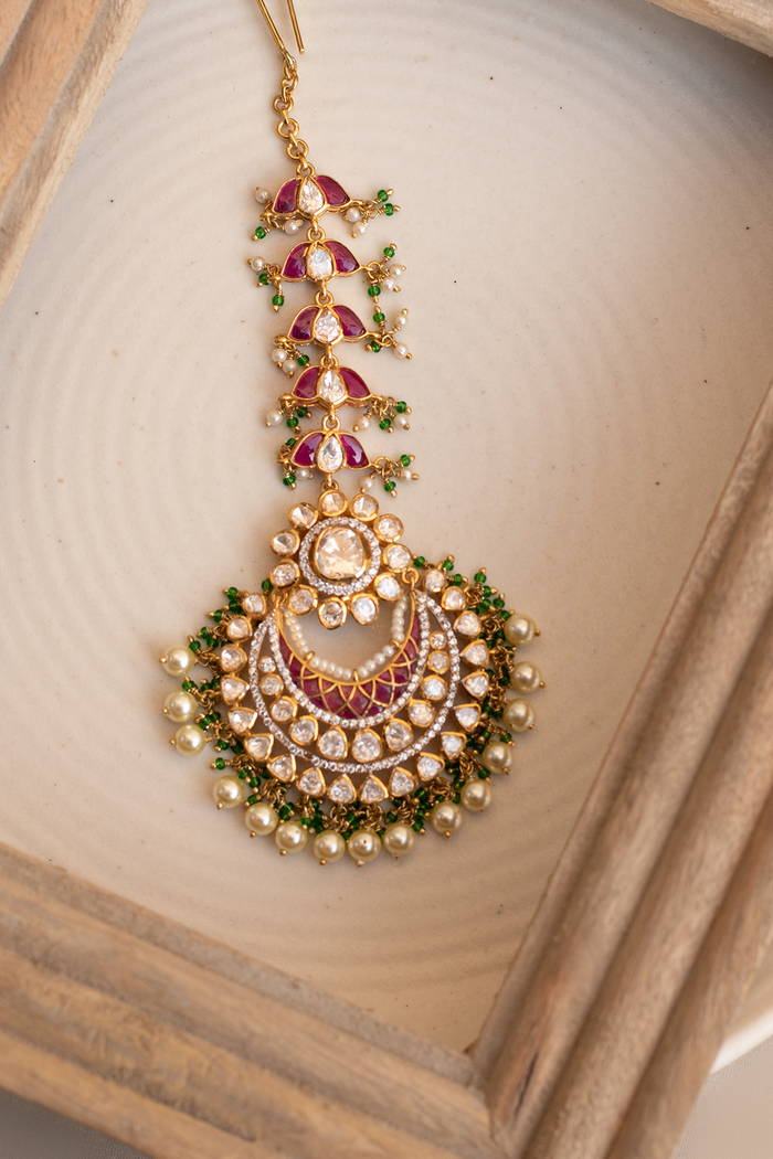 Raga Maang Tikka - 925 silver maang tikka by SOLV, view 2