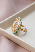 Riha Russian Emerald Green Cocktail Ring