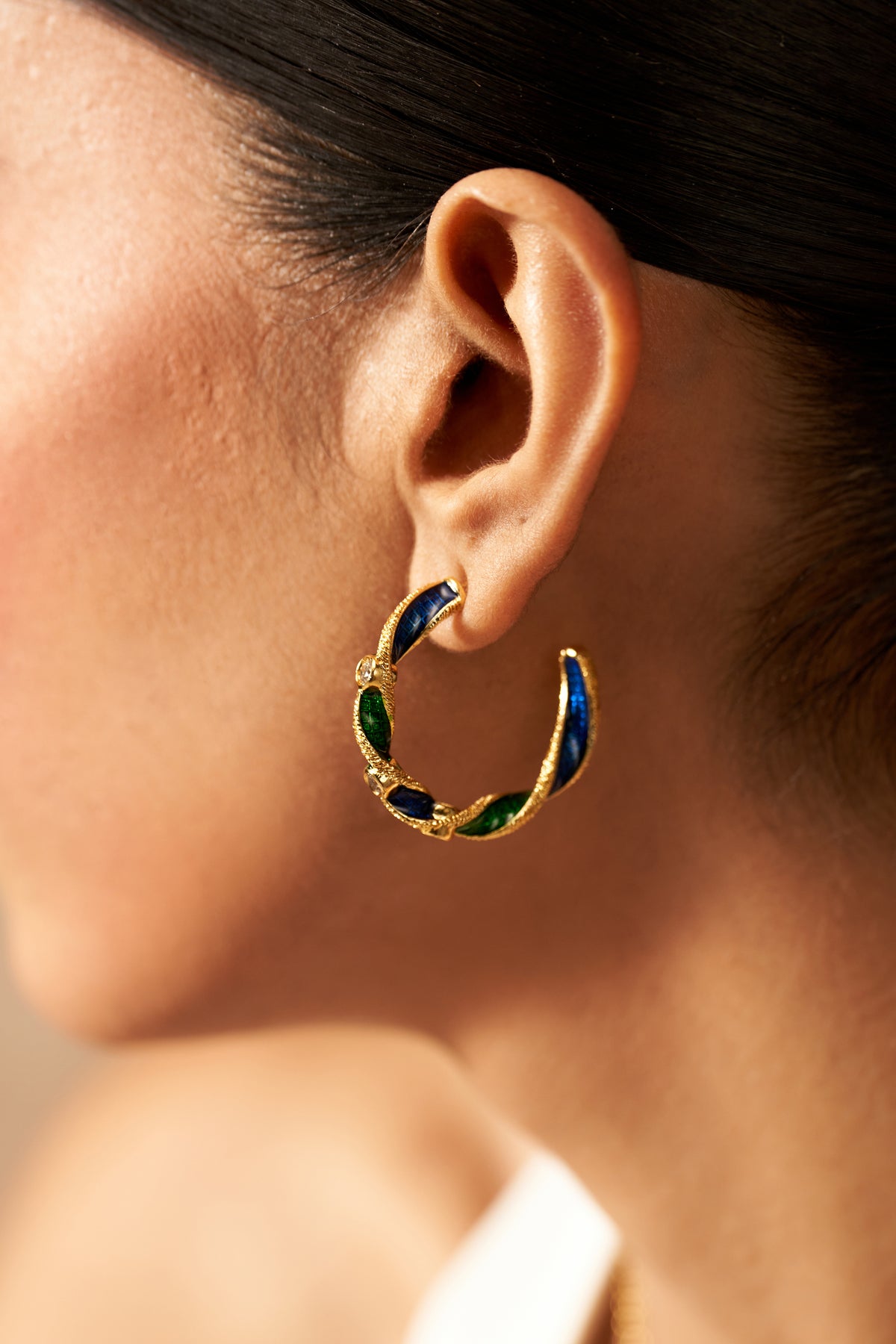 Peacock Swirl Hoops