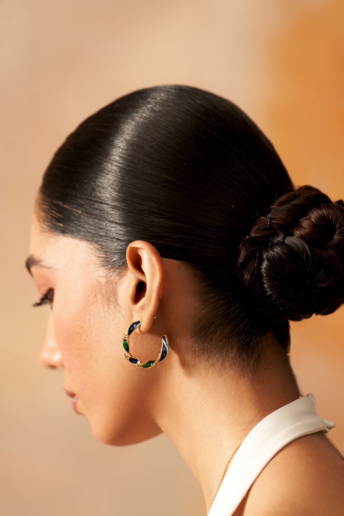 Peacock Swirl Hoops