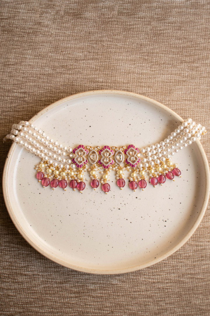 Anushka Ruby Choker with Earrings