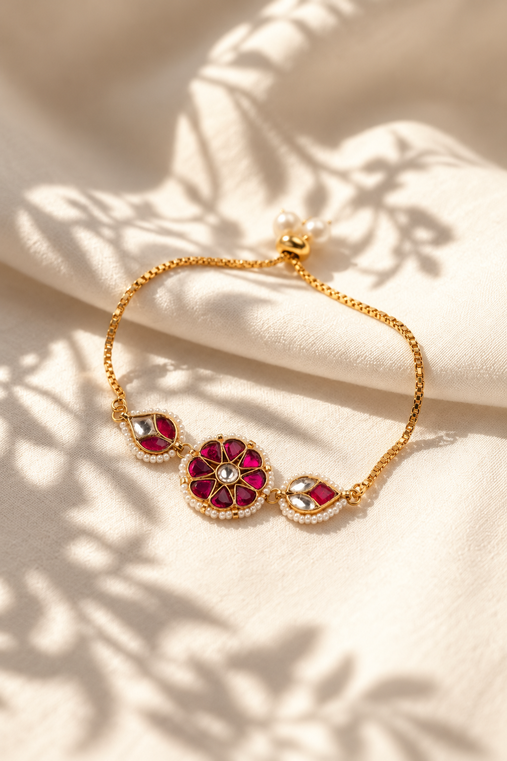 Roshi Kundan Slider Bracelet