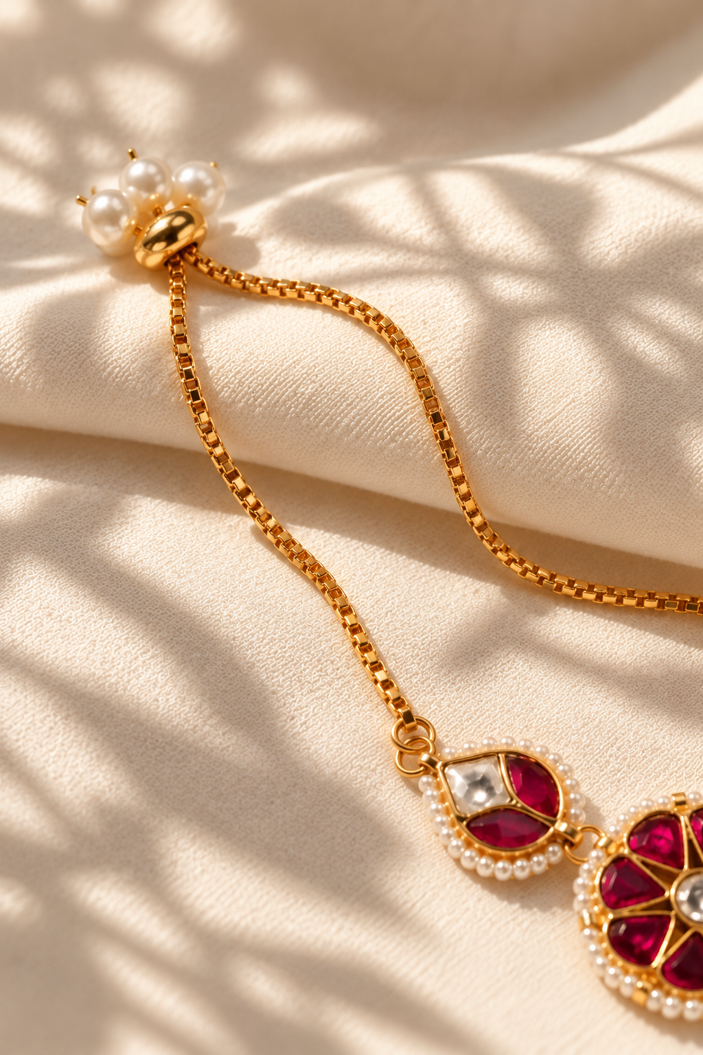 Roshi Kundan Slider Bracelet