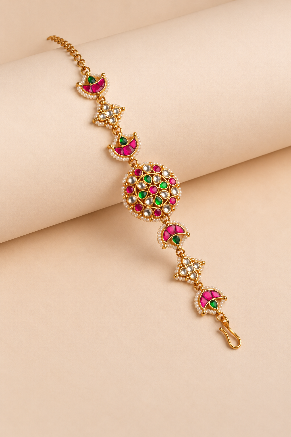 Bela Ruby-Tone Floral Bracelet