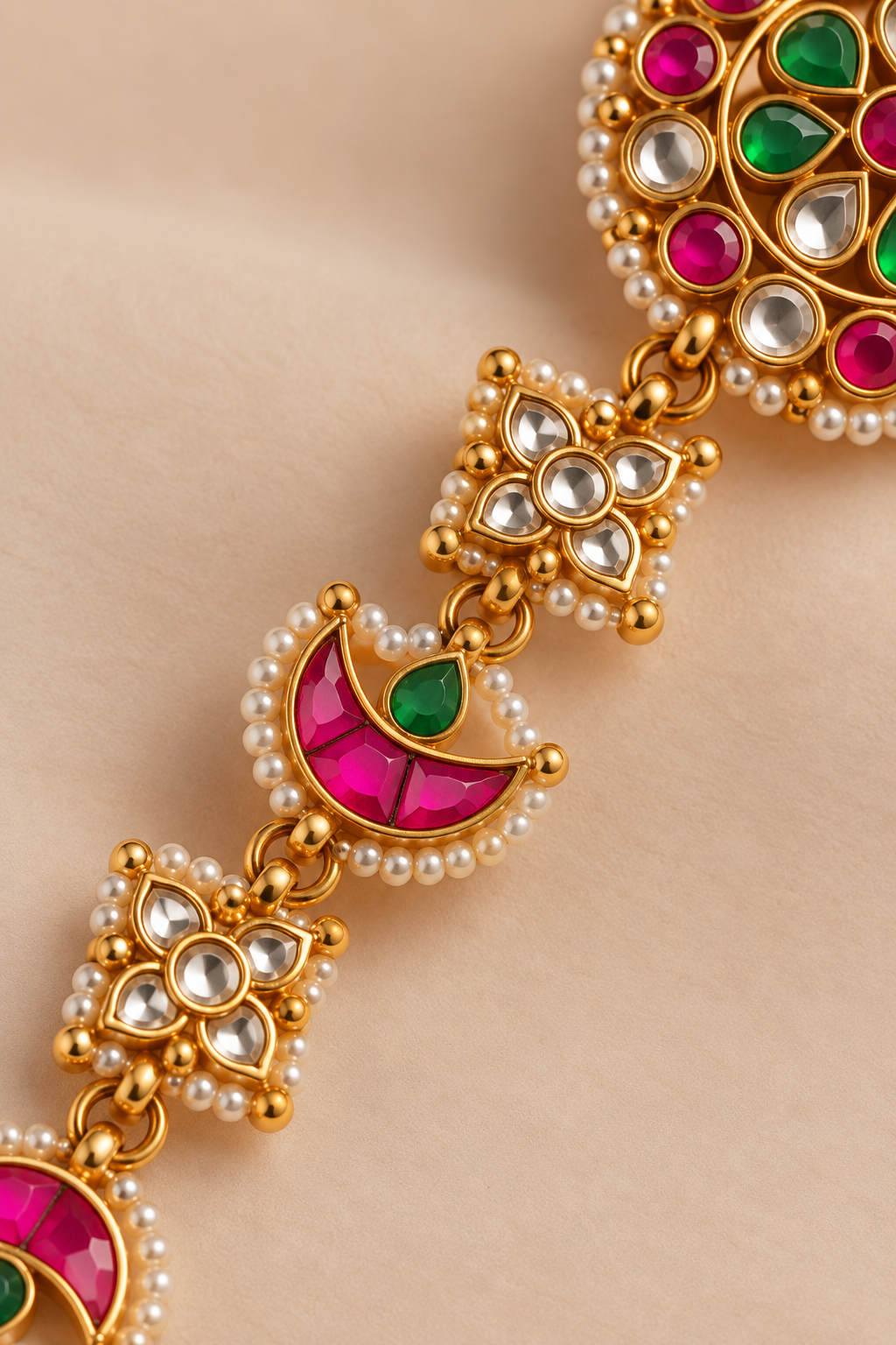 Bela Ruby-Tone Floral Bracelet