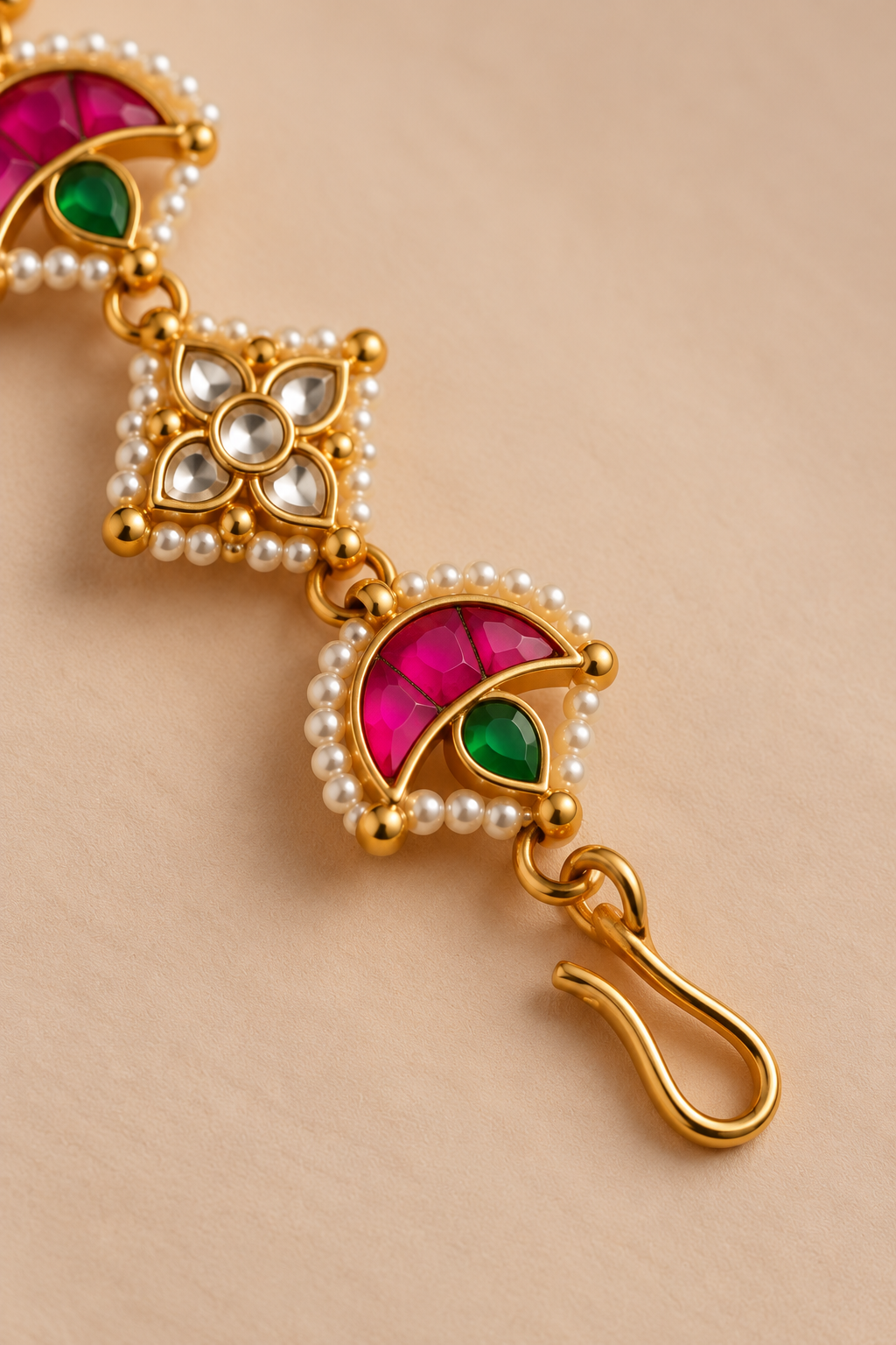 Bela Ruby-Tone Floral Bracelet