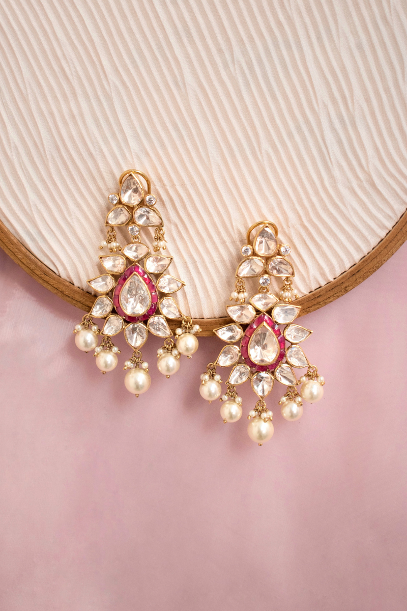 Crimson Cluster Earrings