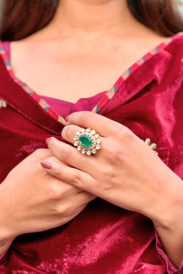 Emerald Empress Ring - 925 silver ring by SOLV, view 2
