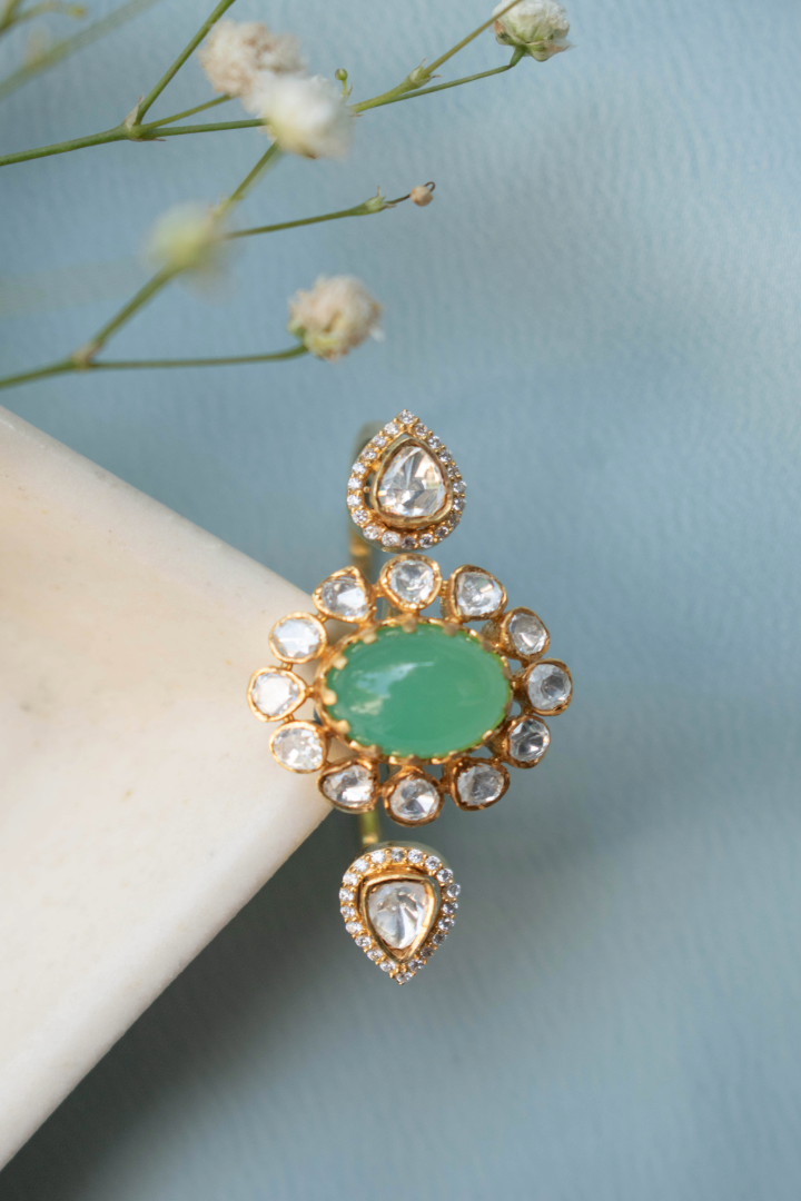 Inaya Emerald and Polki Ring