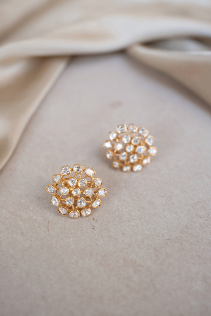 Luminia Polki Studs - 925 silver earring by SOLV
