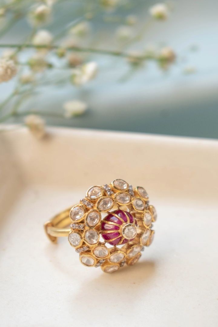Naima Ruby Ring - 925 silver ring by SOLV, view 2