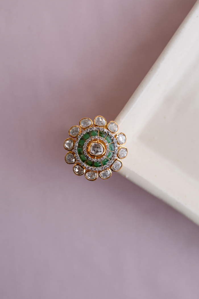 Oriana Emerald Ring - 925 silver ring by SOLV, view 4