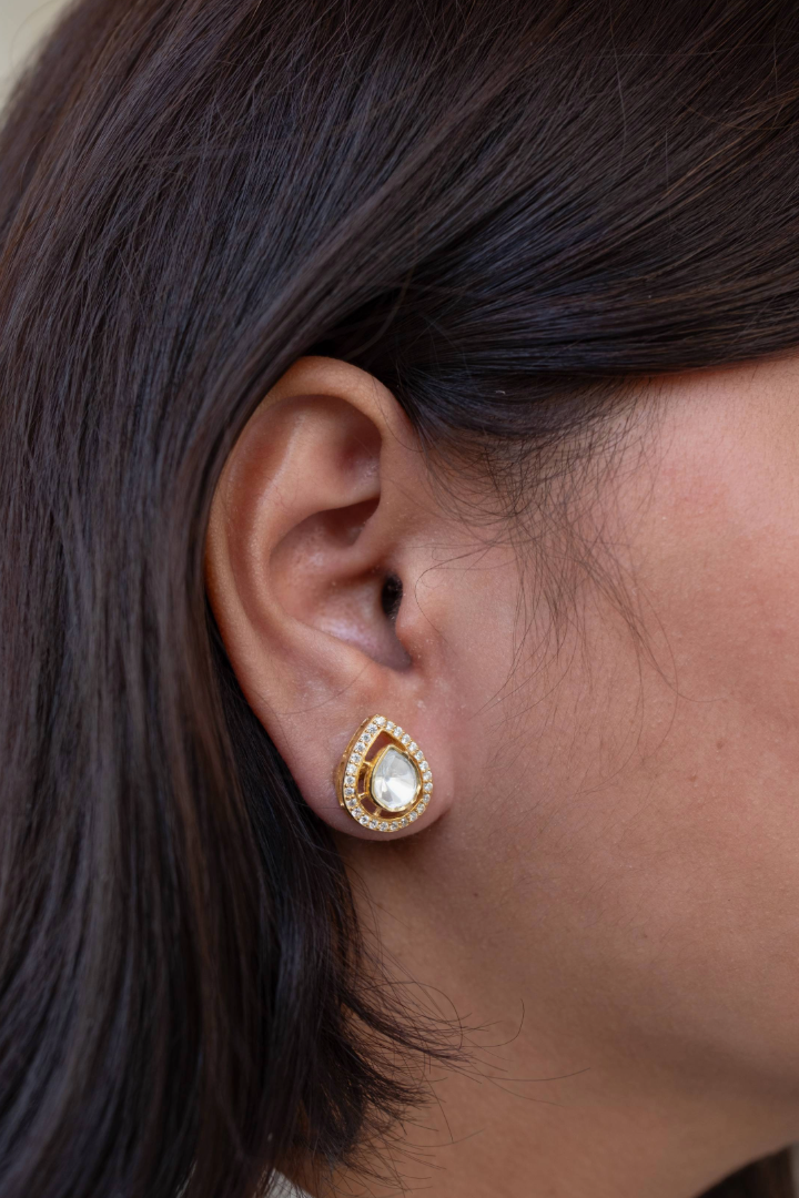 Pear Halo Studs - 925 silver earring by SOLV
