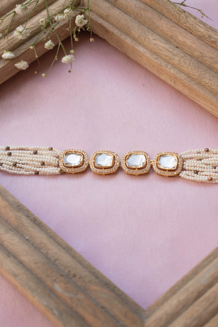 Rabia Polki and Pearl Bracelet