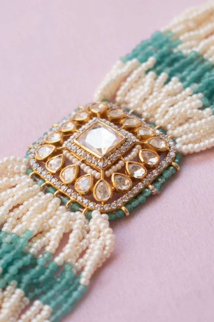 Riha Jade and Polki Bracelet